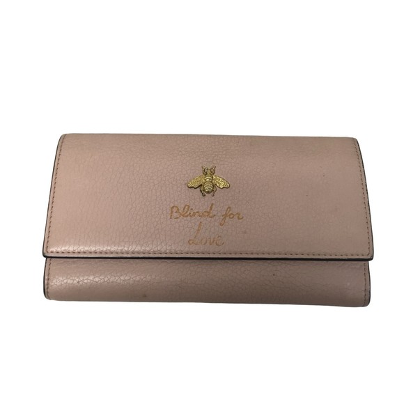 Gucci Wallet Pink Animalier Long - Picture 1 of 8